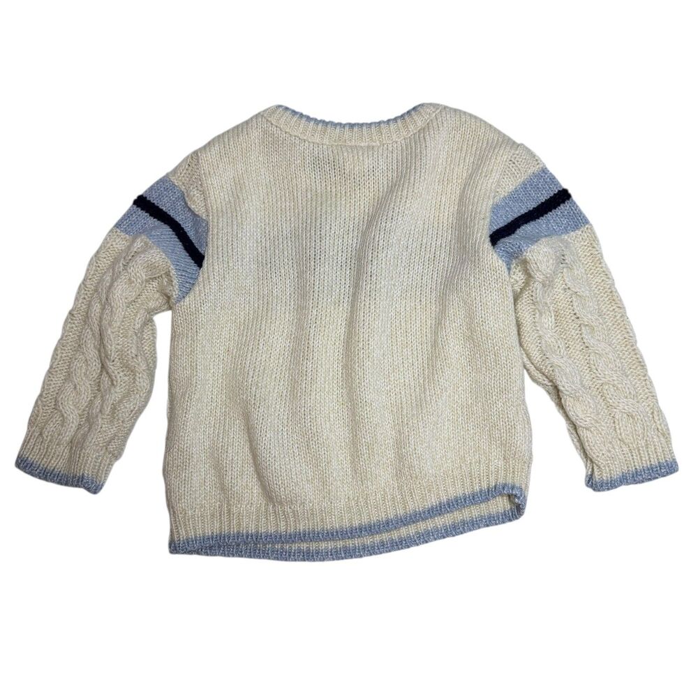 B.T. Kids Boys Sweater Cream Blue Size 18 M - Picture 4 of 5